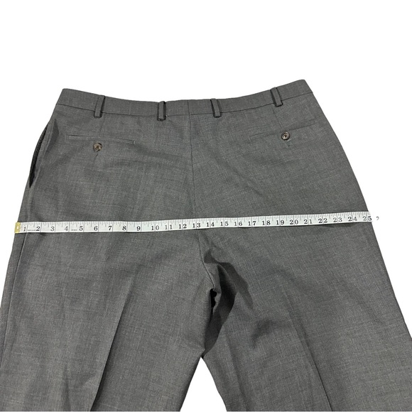 Ralph Lauren Total Comfort Grey 100% Wool Suit Pants Sz 40x32 Pleated Cuffed Hem - Picture 7 of 11